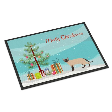Carolines Treasures Carolines Treasures CK4729MAT 18 x 27 in. Tonkinese Cat Merry Christmas Indoor or Outdoor Mat CK4729MAT